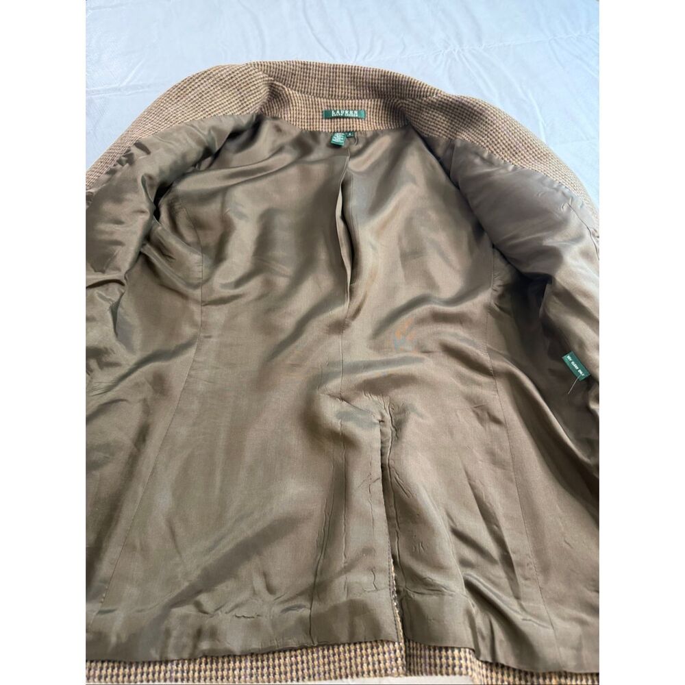Lauren Ralph Lauren Women’s Brown Herringbone Wool Vintage Blazer Size 6 - Picture 2 of 10